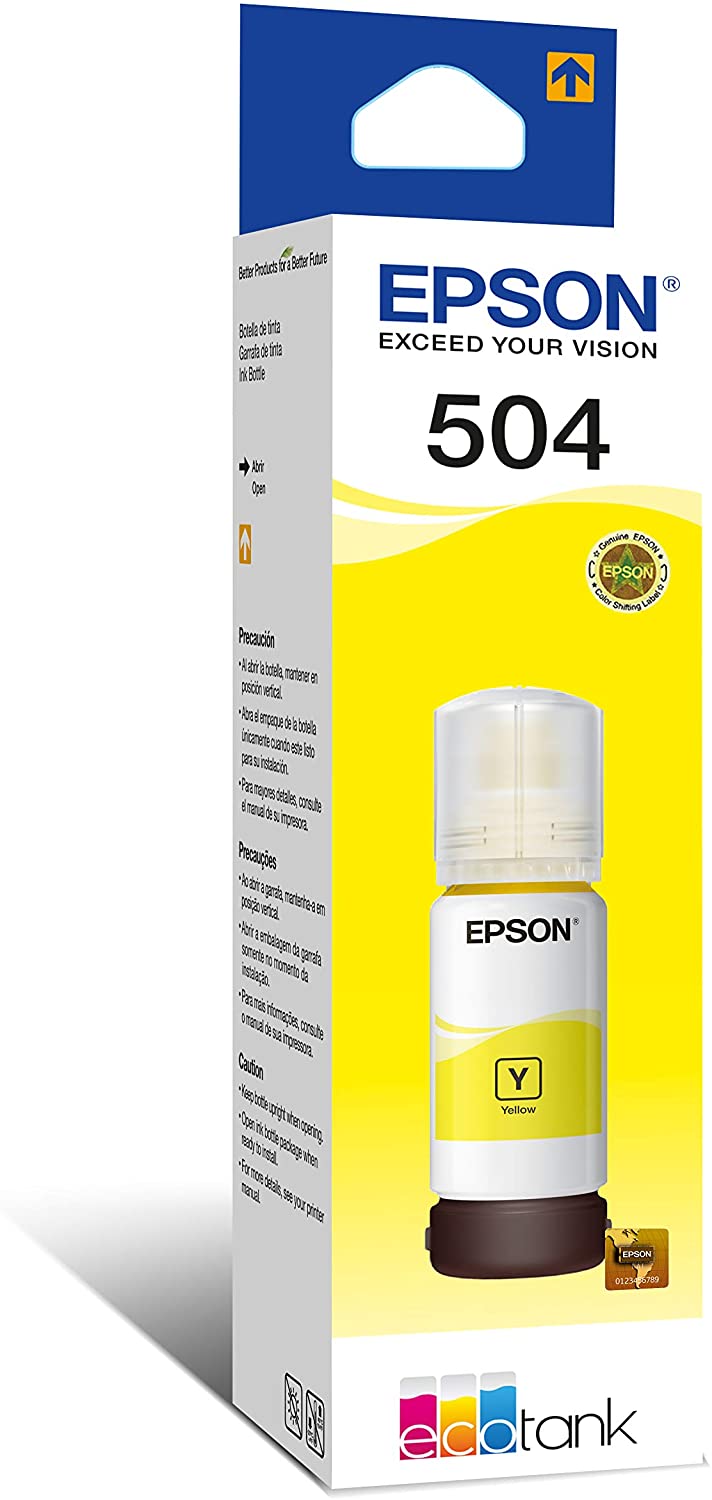 Botella De Tinta Epson T504420 Amarillo Rinde 7500 Páginas 70ml Coolbox 4432