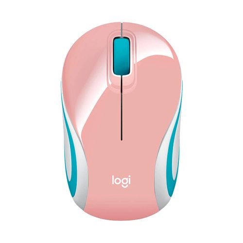 Mouse mini inalámbrico Logitech M187 receptor usb, 1000 dpi, 3 botones, usa pila, rosado
