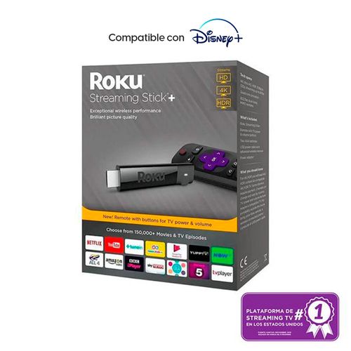 Convertidor a smart TV Roku Streaming Stick Plus HD, HDR y 4K + control remoto