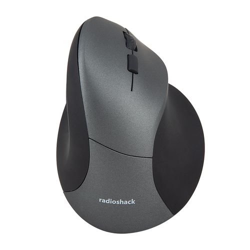 Mouse ergonómico inalámbrico vertical Radioshack, bluetooth, 800/1000/1600 dpi, 5 botones, recargable, negro