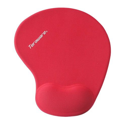 Mouse pad Teraware S, 22cm x 19cm, ergonómico, soporte de muñeca, rojo