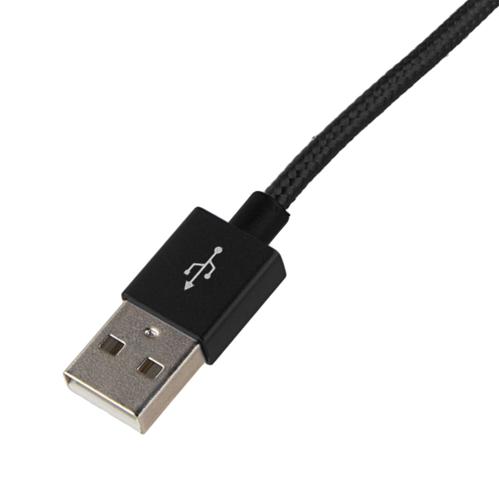 Cable tipo C a usb G Mobile 1 m, forrado de nylon, negro - Coolbox