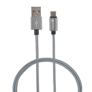 Cable tipo C a usb G Mobile 1 m, forrado de nylon, gris