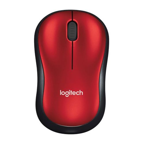 Mouse inalámbrico Logitech M185 receptor usb, 1000 dpi, 3 botones, usa pila, rojo