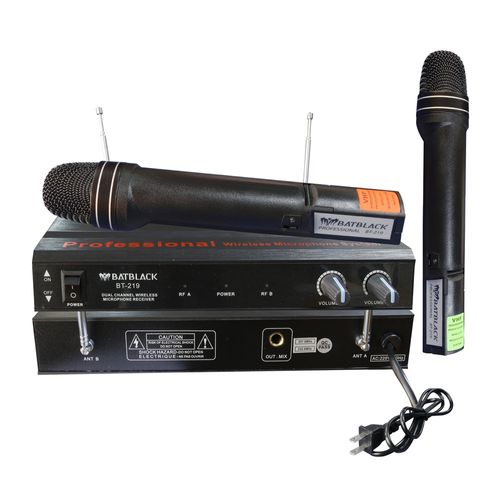 Micrófono inalámbrico Batblack BT-219 X2 cobertura de 40 a 60 m