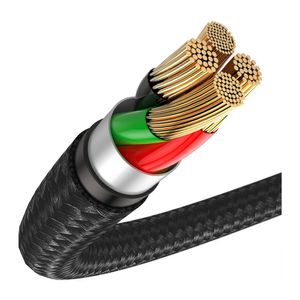 Cable tipo-C a USB Baseus Halo Data, transmisión 480Mbps, salida 5V/3A, 50 cm, negro