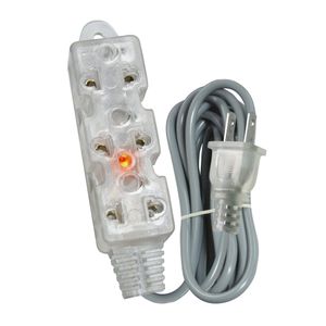 Extensión vulcanizada Opalux 25m, 3 tomas, transparente, led