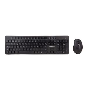 Kit inalámbrico Teraware teclado y mouse, membrana, receptor usb, usa pilas, negro