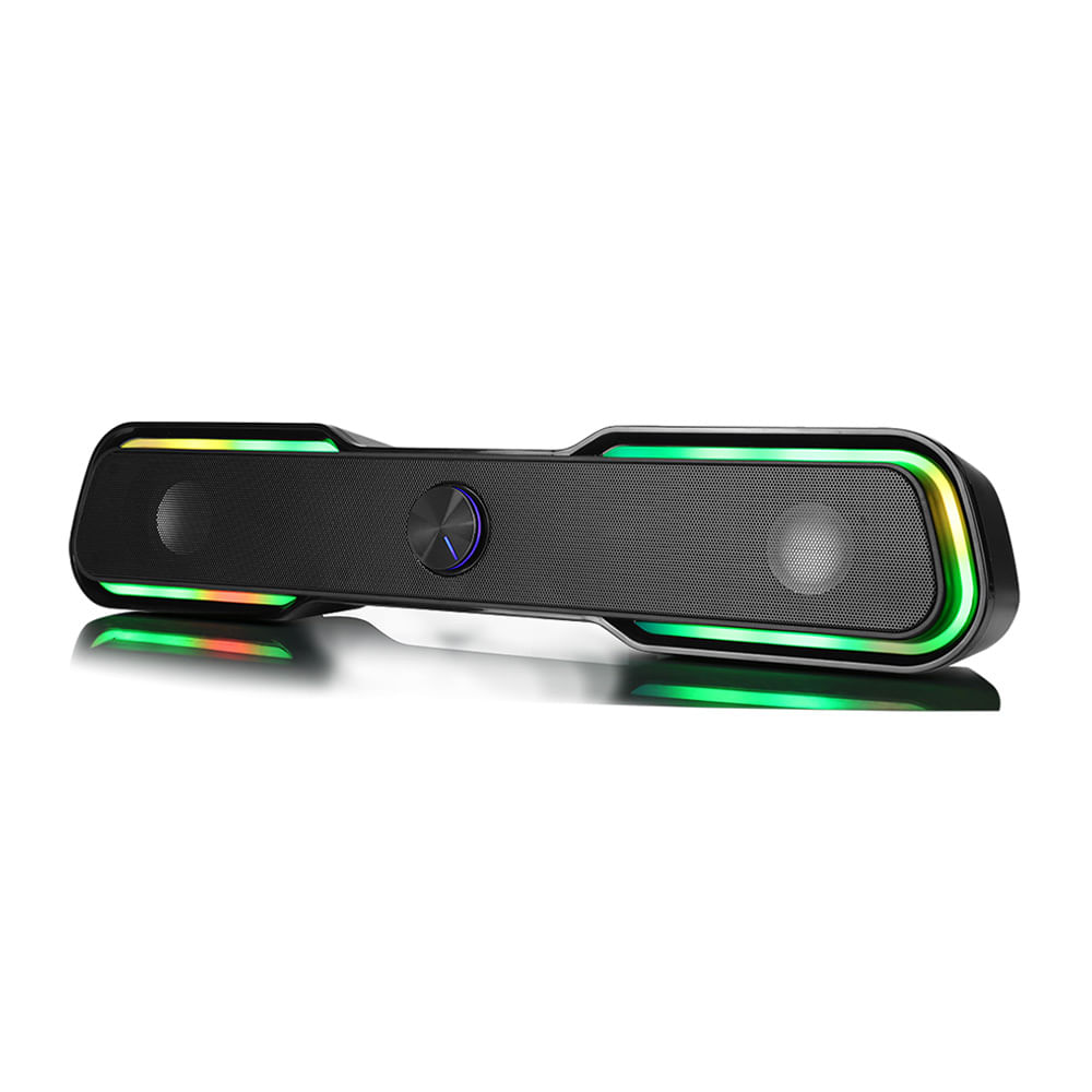 CoolBox DeepGaming Barra Sonido PC con Iluminación RGB R200B - Altavoces PC  Gaming Estéreo 2.0, 6 W RMS, Entrada 3,5 mm Jack + Bluetooth 5.0, para PC,  Ordenador Portátil, TV - Negro : .es: Informática