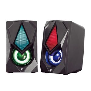 Parlantes para PC Radioshack, conexión usb 2.0, 3W x2, luces LED, negro