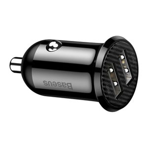 Cargador de auto Baseus Pro dual, 2 puertos usb, 28W, carga rápida, negro
