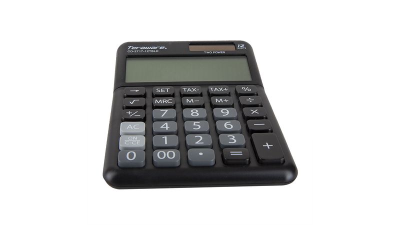 persona ocio dinero Calculadora de mesa Teraware 12 dígitos, funciona a pila y energía solar,  negro - Coolbox