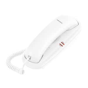 Teléfono fijo Radioshack básico, curvo, indicador led, blanco