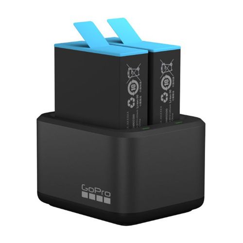 Cargador de batería dual GoPro + 1 batería recargable GoPro de Iones de litio, 1720 mAh, compatible con Hero 9
