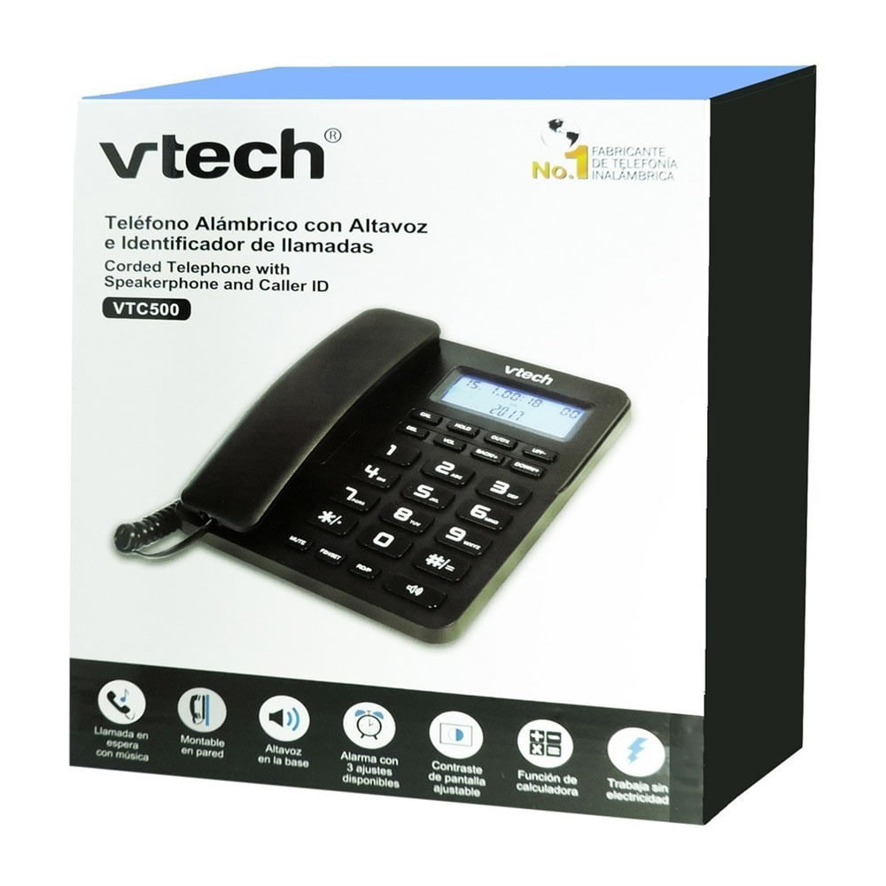 Teléfono fijo Vtech VTC500 control de volumen - Coolbox