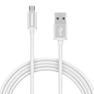 Cable micro usb a usb Duracell Le2180 90 cm, forrado de nylon, blanco
