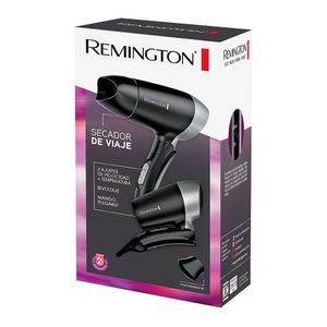 Secador de cabello de viaje Remington D2400 1400W, 2 niveles de velocidad y temperatura, negro