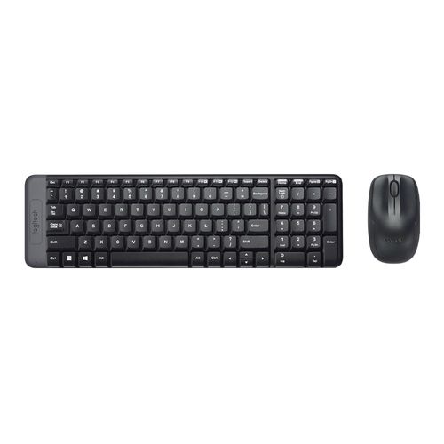 Kit inalámbrico Logitech MK220 teclado y mouse, membrana, bluetooth, usa pilas, negro