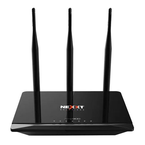 Router Nexxt Amp 300 inalámbrico, banda 2.5 GHz, 300 mbps, 4 puerto LAN, 3 antenas