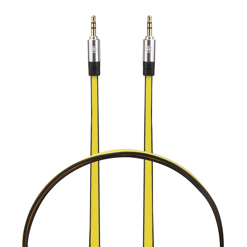 Cable jack 3.5 mm Radioshack plano 1.8 m, amarillo, ángulo frontal