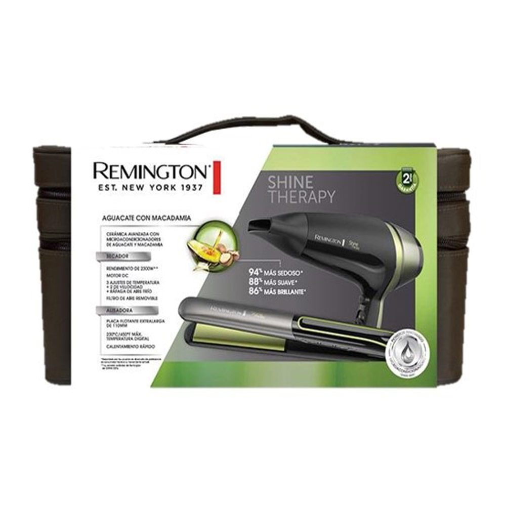 Combo Remington Shine Therapy alisadora cer mica secadora 2100w