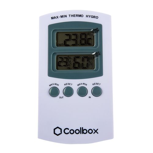 Termohigrómetro para interior y exterior Coolbox 2 pantallas