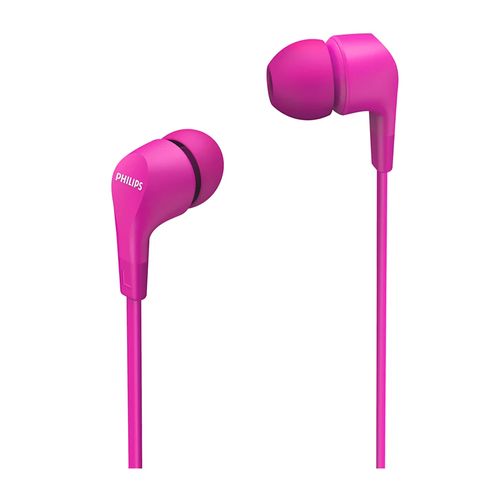 Audífono in ear con micrófono Philips TAE1105 conector 3.5 mm, control de música y llamadas, rosado
