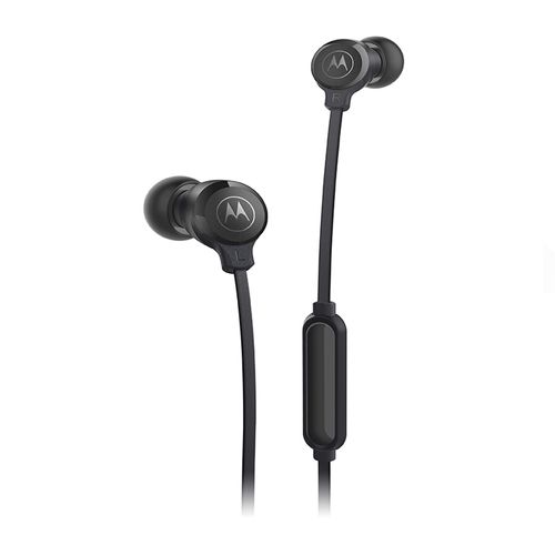 Audífonos in ear con micrófono Motorola Earbuds 3 conector 3.5mm, dynamic bass, control de música y llamadas, negro