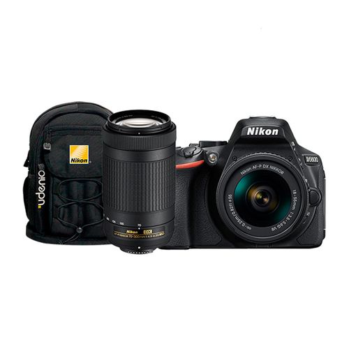 Cámara réflex Nikon D5600 18-55mm VR + Lente  70-300mm + Mochila + SD 32GB