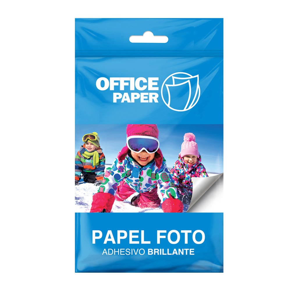 Papel fotográfico Office Paper adhesivo brillante Jumbo, 10 x15 cm, 25  hojas, 120g - Coolbox
