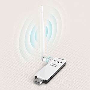 Adaptador de red TP-Link TL-WN722N inalámbrico, conexión usb, frecuencia 2.4 GHz, 150 mbps, 1 antena