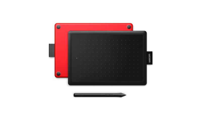 Tableta gráfica One By Wacom Small, conexión usb, incluye lápiz, negro con  rojo - Coolbox