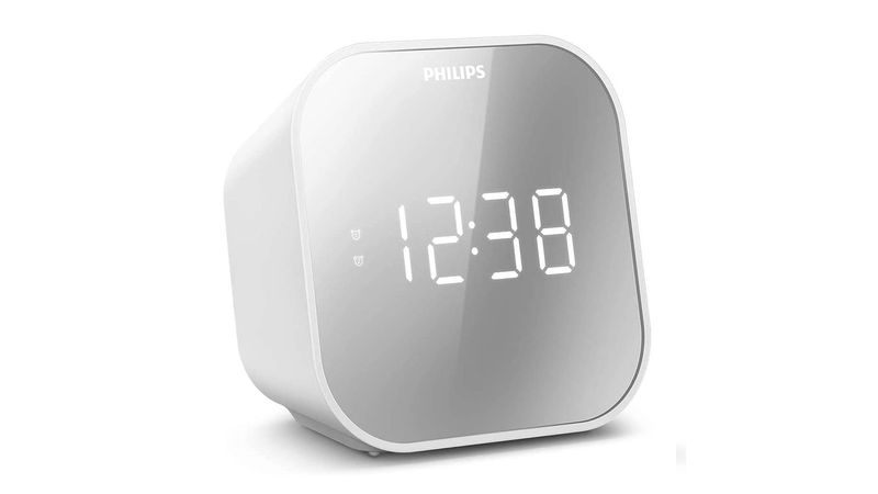 Radio reloj despertador Philips TAR4406 puerto usb, FM, blanco - Coolbox