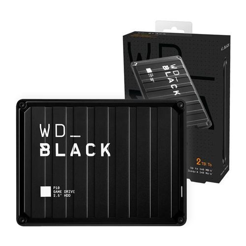 Disco duro Western Digital Black P10 Game drive 2TB, USB 3.2, 140MB/s