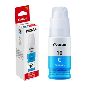 Botella de Tinta Canon GI10C Cyan rinde 7700 páginas 70ml