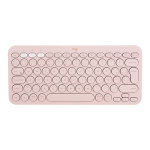 Teclado inalámbrico Logitech K380 bluetooth, multidispositivo, usa pilas, layout español, rosado