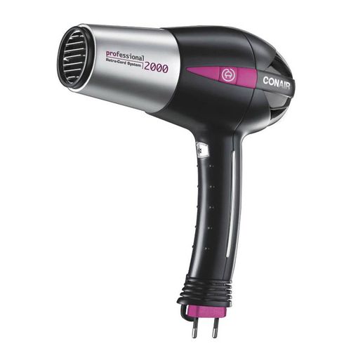 Secadora de cabello Conair D171 cable retráctil, 2000W, 3 niveles de temperatura, gris