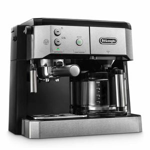 Cafetera De'Longhi Combi 1750w, capacidad 10 tazas, estructura de acero inoxidable, negro