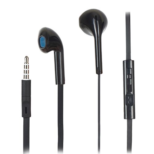 Audífonos in ear con micrófono Radioshack cable plano, conector 3.5 mm, control de música y llamadas, negro