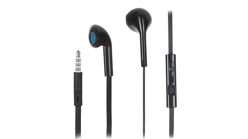 Audífonos in ear con micrófono Radioshack cable plano, conector 3.5 mm,  control de música y llamadas, negro - Coolbox