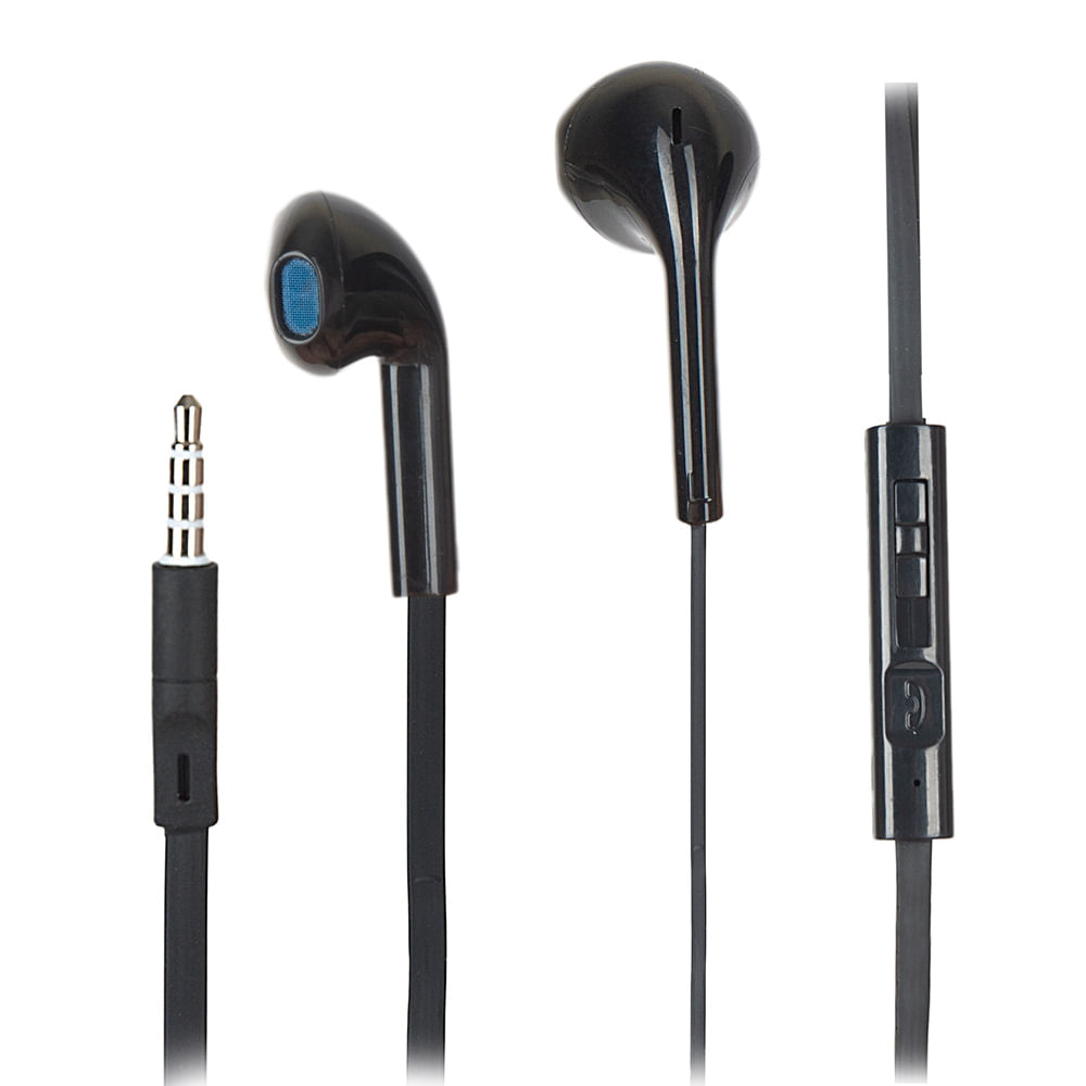 Cornualles curso minusválido Audífonos in ear con micrófono Radioshack cable plano, conector 3.5 mm,  control de música y llamadas, negro - Coolbox