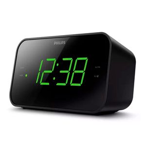 Radio reloj despertador Philips TAR3306 FM, alarma dual, temporizador, batería de reserva, negro