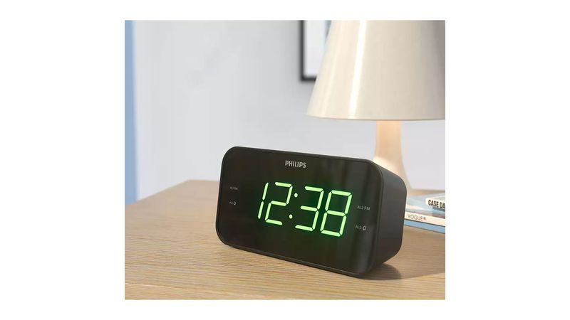 Radio Despertador PHILIPS TAR3306 (Negro - Digital - Doble Alarma - Función  Snooze - Batería y Pilas)