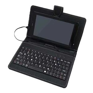 Estuche para tablet Teraware 7" con teclado, puertos usb y tipo-C, negro