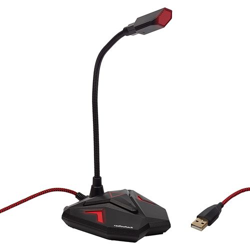 Micrófono para PC Radioshack Skorpius, conexión usb, omnidireccional, 50Hz - 16kHz, luces led