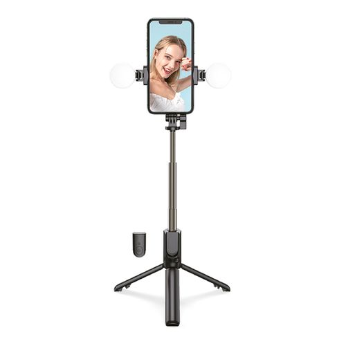 Selfie stick G Mobile MB-STK2002 bluetooth, función trípode, luz de relleno, negro