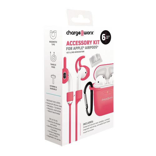 Kit de accesorios Charge Worx para Apple airpods, rosado
