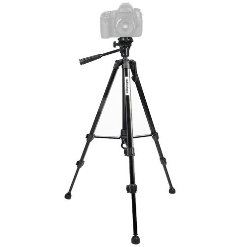 Trípode para cámara fotográfica, altura de 52 cm - 137 cm, compatible con Nikon, Canon, Sony, cabezal giratorio 360 °, aluminio, carga máx. 3 kg