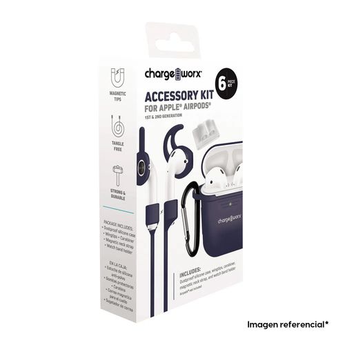 Kit de accesorios Charge Worx para Apple airpods, azul