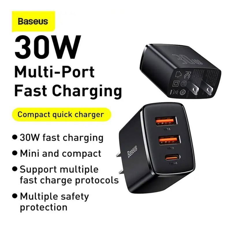 Wandsteckdose Mit 3 USB-Anschlüssen – USB-C Inklusive, 15A, Mattschwarz